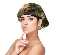 Stampa Natura Animale selvatico Cervi,Cuffia da notte in raso per adulti - Cuffia da notte elastica per donna, copricapelli per la notte