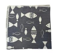 Stampa Nautica Di Pesci Grigio Chiaro In Cotone Di Frederick Thomas