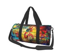 Stampa nota musicale in legno colorato, Borsone da viaggio di grande capacità Borsa rotonda Borsa da viaggio sportiva Borsa da viaggio Borsa da fitness