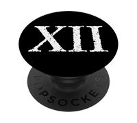 Stampa numero romano 12 XII ~ Dodici PopSockets PopGrip Adesivo