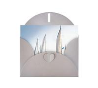 Stampa Ocean Sailing Holiday Love Buckle carta perlata con buste di auguri, Thinking Of You Cards 4 x 6 pollici