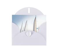 Stampa Ocean Sailing Holiday Love Buckle carta perlata con buste di auguri, Thinking Of You Cards 4 x 6 pollici