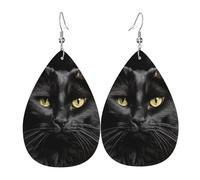 Stampa Orecchini A black cat on a black background Ciondolo Orecchio Confortevoli Teardrop Orecchini per Compleanno Vacanze Festa della mamma