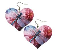 Stampa Orecchini Di Cuoio Flower and Blue Dragonfly Orecchino da Donna Confortevoli Teardrop Orecchini per Decorazioni Compleanno Vacanze