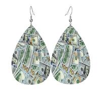 Stampa Orecchini Di Cuoio One Hundred Dollar Bills Waterdrop Di Orecchino Confortevoli Orecchini Pendenti Per Festa Della Mamma Compleanno Vacanze