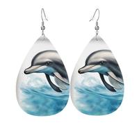 Stampa Orecchini Donna Ocean Dolphin Looking At You Print Ciondolo Orecchio Confortevoli Orecchini Bambina per Decorazioni Bambina Festa della mamma