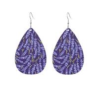 Stampa Orecchini Donna Pendenti Lavender Flowers On Purple Orecchino da Donna Confortevoli Teardrop Orecchini per Decorazioni Bambina Festa