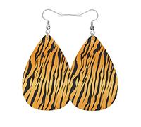 Stampa Orecchini Donna Pendenti Tiger Orange Black Stripes Tiger Print Ciondolo Orecchio Confortevoli Orecchini Pendenti Per Compleanno Decorazioni Vacanze