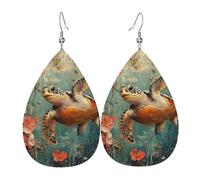 Stampa Orecchini Donna Turtle Paintng Ocean Vintage Waterdrop di Orecchino Confortevoli Orecchini Pendenti Lunghi per Decorazioni Bambina Festa
