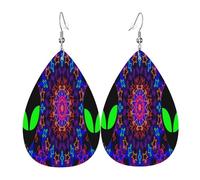 Stampa Orecchini Rainbow Splatter Space Alien Third Eye Ciondolo Orecchio Confortevoli Teardrop Orecchini Per Decorazioni Festa Bambina