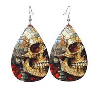 Stampa Orecchini Stained Glass Skull Vintage Skeleton Waterdrop di Orecchino Leggero Orecchini Pendenti per Decorazioni Bambina Festa