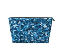 Stampa paillettes blu vintage, Borsa da toilette Borsa per trucco Borsa per cosmetici Borsa da toilette da viaggio portatile