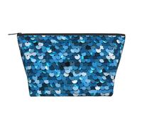 Stampa paillettes blu vintage, Borsa da toilette Borsa per trucco Borsa per cosmetici Borsa da toilette da viaggio portatile