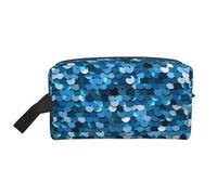 Stampa paillettes blu vintage, Borsa per il trucco Borsa per cosmetici Borsa da viaggio portatile da viaggio Borsa per trucco Organizer