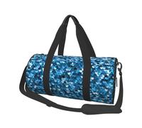 Stampa paillettes blu vintage, Borsone da viaggio di grande capacità Borsa rotonda Borsa da viaggio sportiva Borsa da viaggio Borsa da fitness