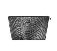 Stampa Pelle di serpente grigia, Borsa da toilette Borsa per trucco Borsa per cosmetici Borsa da toilette da viaggio portatile