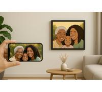 Stampa Personalizzata da Foto a Cartoon - Cornice 20x30 cm Nera da Parete o Appoggio - Trasforma la Tua Foto in un Ritratto Stile Cartone Animato idea regalo San Valentino, Festa della Mamma e Papà
