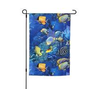 Stampa pesci tropicali 30,5 x 45,7 cm, bandiera da giardino per tutte le stagioni, decorazione esterna per cortile, patio, portico e bandiera del prato