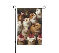 Stampa porcellini d'India e Cupcakes 30,5 x 45,7 cm, bandiera da giardino per tutte le stagioni, decorazione esterna per cortile, patio, portico e bandiera del prato