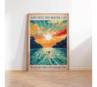 Stampa Poster Nuotare In Acqua Vado A Perdere La Testa E A Trovare La Mia Anima, Quadri Su Tela, Decorazioni Per La Casa, Soggiorno, 40 X 60 Cm, Senza Cornice.