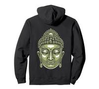 Stampa Posteriore con Testa di Buddha Siddhartha Gautama Felpa con Cappuccio