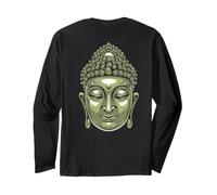 Stampa Posteriore con Testa di Buddha Siddhartha Gautama Maglia a Manica