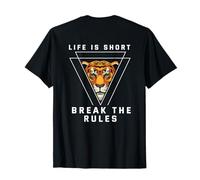 Stampa Posteriore Life is Short Break The Rules Maglietta