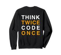 Stampa Posteriore Think Twice Code Once Felpa