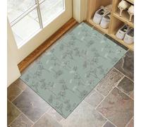 Stampa Prezzemolo Zerbino Trappola Sporco, Tappetino Antiscivolo Lavabile In Lavatrice, Stile Minimalista, Zerbino D'Ingresso Soft And Comfortable Per Cane, Ingresso, Port, 40 X 60 Cm Grigio-Verde