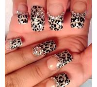 Stampa Quadrata Su Chiodi Leopardi Unghie Finte Incollare Su Unghie In 12 Dimensioni 24 Pezzi Chiodi Francesi Suggerimenti Per Le Nails Fai da Te Nail Art