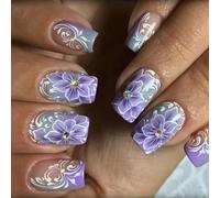 Stampa Quadrata Su Unghie Finte Colla Su Chiodi Chiodi Acrilici Artificiali 12 Dimensioni 24 Pcs Asta Su Unghie Per Le Donne