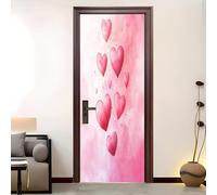 Stampa Romantica D'Amore Adesivo porta interno in PVC Autoadesivo Creative Arte Sticker 82x200 cm Rosa Adesivo da Parete Decorativo per Soggiorno, Cucina, Bagno, Carta da parati