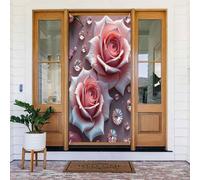 Stampa rosa e bianca n. 210 coperture decorative per porte, decorazioni per interni ed esterni, primavera, estate, autunno, inverno, Halloween, Natale, decorazioni per la casa