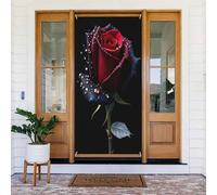 Stampa rosa nera rossa n. 56 coperture decorative per porte, decorazioni per interni ed esterni, primavera, estate, autunno, inverno, Halloween, Natale, decorazioni per la casa