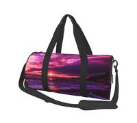 Stampa rosa tramonto sulla spiaggia, Borsone da viaggio di grande capacità Borsa rotonda Borsa da viaggio sportiva Borsa da viaggio Borsa da fitness