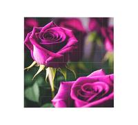 Stampa Rose Viola Blocco di Mattoni Puzzle Quadrato Creativo Building Blocks Puzzle Casa Scrivania Decor