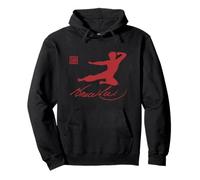 Stampa rossa di Bruce Lee Kung Fu Kick Felpa con Cappuccio