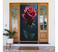 Stampa rossa rosa n. 532 coperture decorative per porta, decorazioni per interni ed esterni, primavera, estate, autunno, inverno, Halloween, Natale, decorazioni per la casa