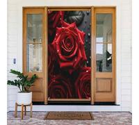 Stampa rossa rosa n. 540 coperture decorative per porta, decorazioni per interni ed esterni, primavera, estate, autunno, inverno, Halloween, Natale, decorazioni per la casa