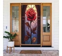 Stampa rossa rosa n. 751 Coperture decorative per porta, decorazioni per interni ed esterni, primavera, estate, autunno, inverno, Halloween, Natale, decorazioni per la casa