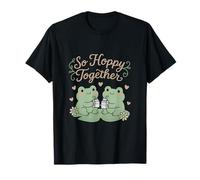 Stampa «So Hoppy Together» Cottagecore a Forma di Rana Kawaii a Forma di Latte Maglietta