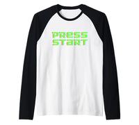 Stampa Start Funny Game Design Maglia con Maniche Raglan