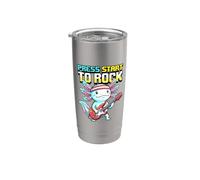 Stampa Start To Rock Geek Pixel Nerd Videogioco Umorismo Arte Bicchiere termico in acciaio inox doppia parete