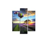 Stampa su Legno Hot Air Balloon, Multicolore, L57xP0,3xA60 cm