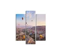 Stampa su Legno Hot Air Balloon, Multicolore, L57xP0,3xA60 cm