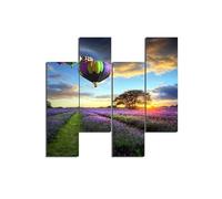 Stampa su Legno Hot Air Balloon, Multicolore, L76xP0,3xA50 cm
