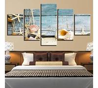 Stampa Su Tela 5 Pezzi Dipinti Cinque Quadri Consecutivi Moderna Decorazione Della Casa Modulare Poster Combinazione Di Gusci Di Stelle Marine (Senza Cornice 200 X 100 Cm)-5Y0G-A0W4-3G1X-B5M2-8E5Y-R8