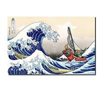 Stampa su Tela 50x70cm Senza Cornice The Legend of Zelda Windwaker The Great Wave Art Canvas Poster Pittura a Olio Immagine da Parete Stampa Casa Camera da Letto