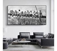 Stampa su tela 70x140 cm Senza Cornice in Bianco e Nero Città Architettura Grattacielo Lavoratore Poster e Stampato Wall Art Picture Roman Decor Home