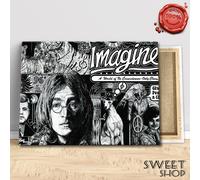 Stampa su Tela ALTA' QUALITA' QUADRO MODERNO ART BLACK AND WHITE JOHN LENNON
